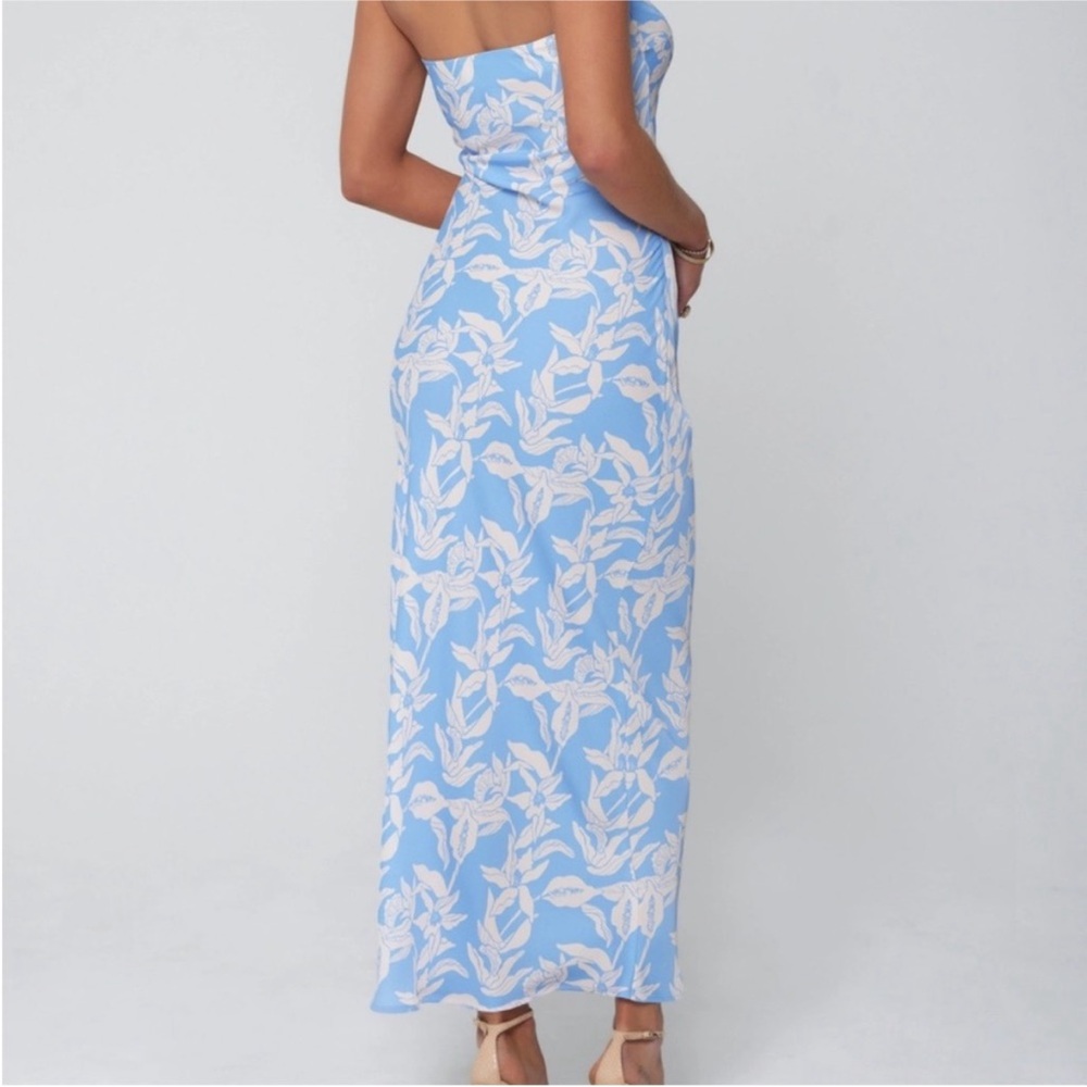 RESA Strapless Malibu Blue and White Dress - Picture 2 of 3
